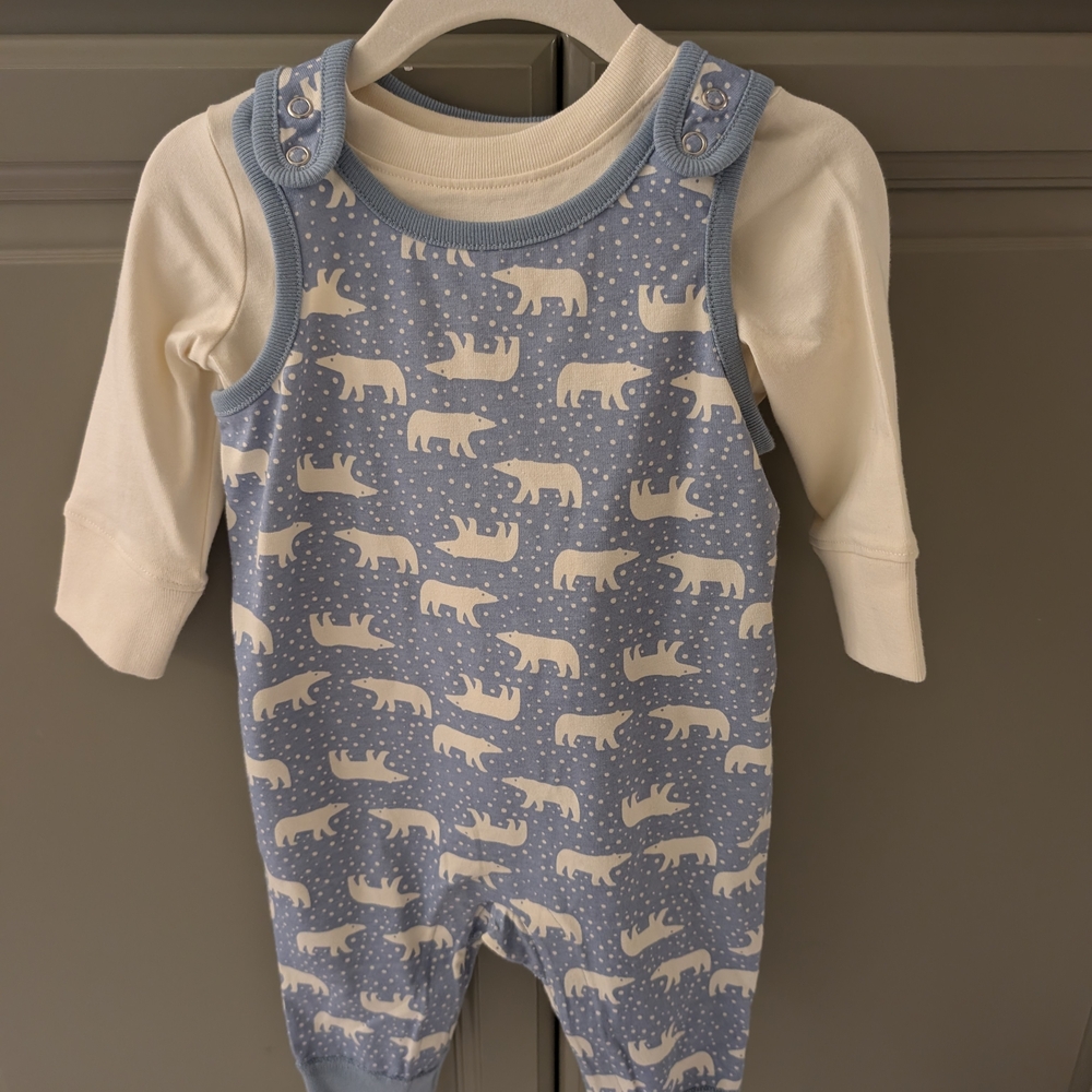 Adorable Blue and Cream Baby Romper